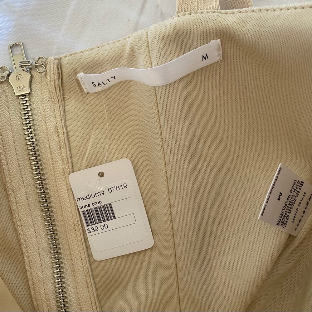 NWT Salty Boutique Bone IvoryCream Crop Corset Top - Picture 4 of 6